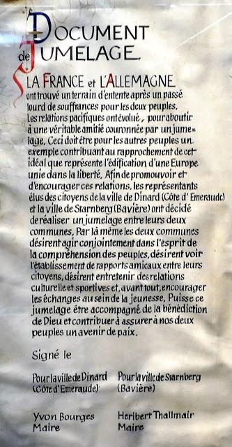 Dinard la Bretonne et Starnberg la Bavaroise:la charte du jumelage.40 ans d'amitié,