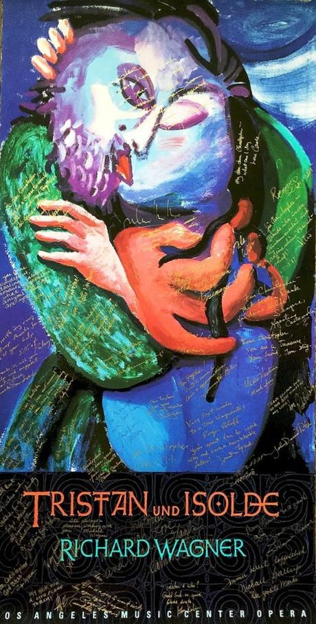 Affiche et décors de David Hockney pour Tristan et Isdolde (Los Angeles 1987)