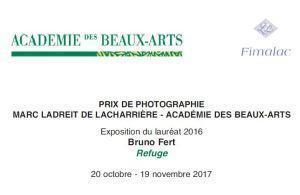 Académie des Beaux Arts – 20 Octobre-19 Novembre 2017- Prix de photographie – Marc Ladreit de Lacharrière : Bruno FERT
