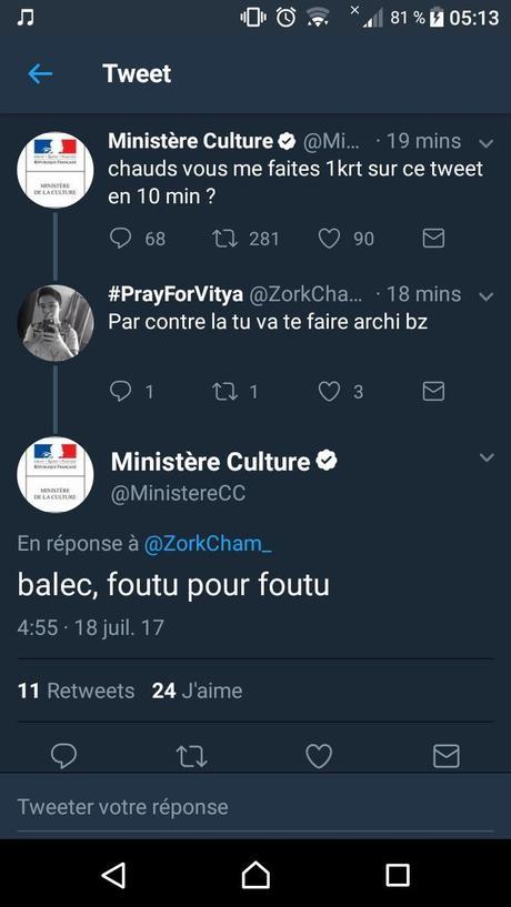 Si à 13 ans, t'as piraté de compte Twitter du Ministère de la Culture...