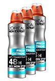 L'Oréal Men Expert Fresh Extrême Déodorant Spray Homme Sans Alcool Lot de 3
