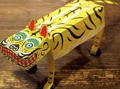 animaux papier prennent avec éventail