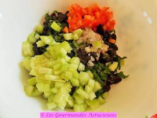 Salade de Haricots noirs au concombre et à la tomate (Vegan)