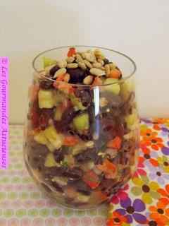 Salade de Haricots noirs au concombre et à la tomate (Vegan)