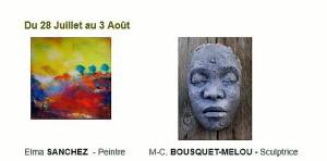 L’Art à la chapelle  (Noyers sur cher) 28 Juillet au 3 Août 2017 -Elma Sanchez (peintre) et M C Bousquet-Melou(sculpteur)