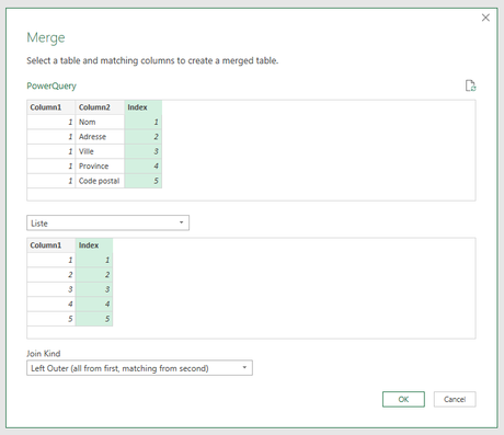 Power Query Fusion Requêtes