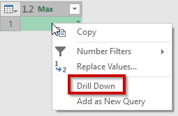 Power Query Drill Down
