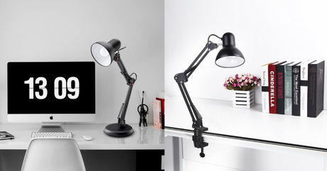 Lampe de Bureau LED avec Bras Pliable et option Serre-joint avec pince à 22,99€