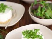 Cheesecakes herbes fraîches l'huile cèpes