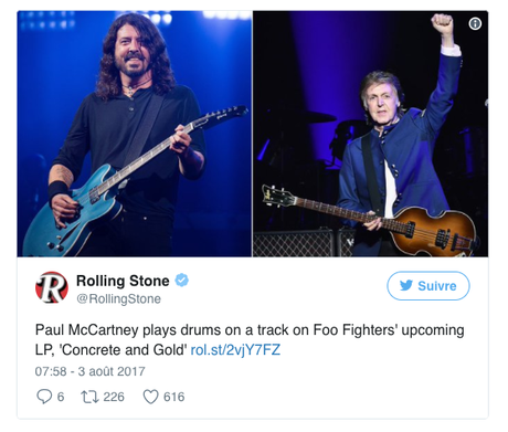 [Revue de presse] Paul McCartney sera sur le prochain album des Foo Fighters #paulmccartney #foofighters