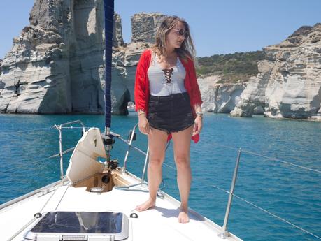 Milos on Boat