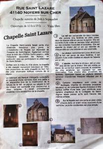 L’Art à la Chapelle – NOYERS SUR CHER  exposition Jean-Pierre RENARD 4/10 Août 2017