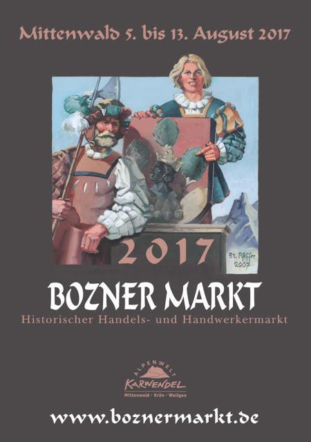 Le marché médieval de Mittenwald. Du 5 au 13 août. Bozner Markt in Mittenwald