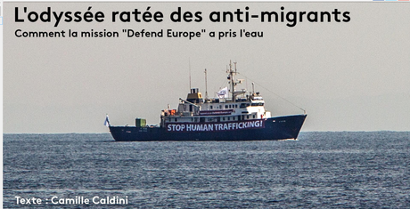 pas Gorafi : #DefendEurope…  sauvé par un bateau d’aide aux migrants 😂😂😂