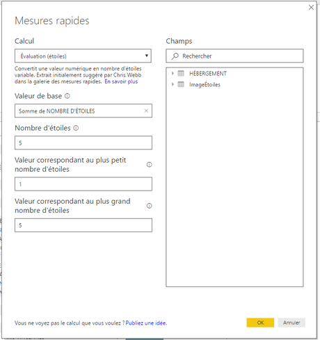 Mesures rapides nombre d'étoiles