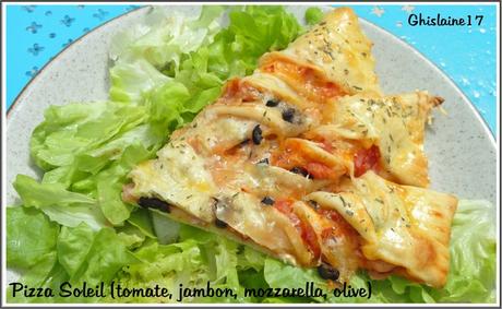 Pizza Soleil (tomate, jambon, mozzarella, olive)