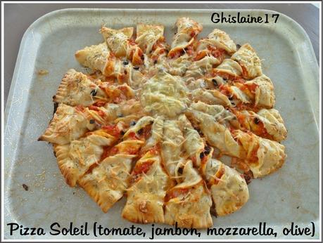 Pizza Soleil (tomate, jambon, mozzarella, olive)