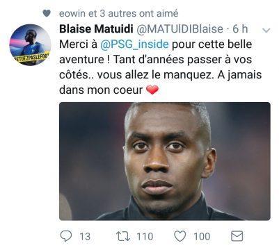 Le magnifique message de Blaise Matuidi envoyé au PSG !!