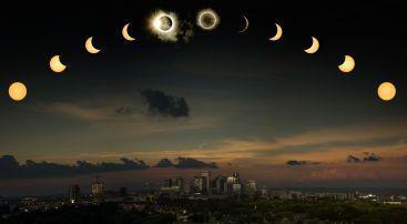Image composite de l'éclipse totale de Soleil photographiée au-dessus de Nashville, dans le Tennessee -- Crédit : Richard Sparkman