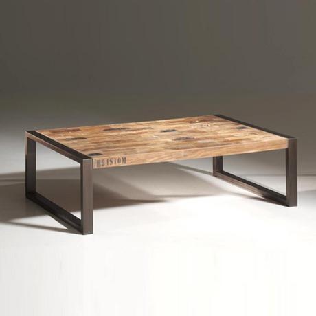 Table basse metal bois