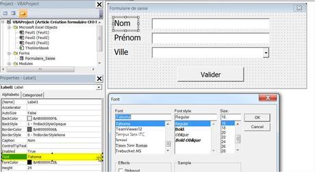 Créer un formulaire lié à une base de données – Design du formulaire (1 de 3) Formulaire VBA