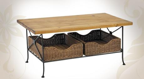Table basse bois et fer