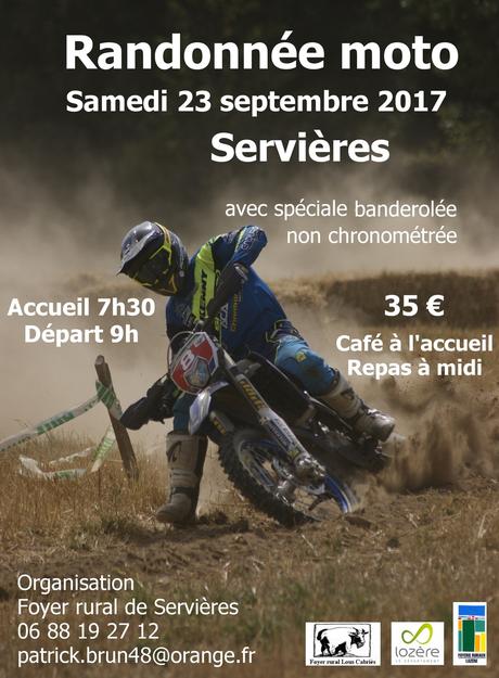 Randonnée moto à Servières (48), le 23 septembre 2017