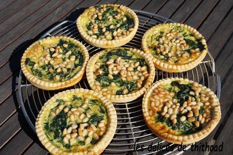 tartelettes épinards et pignons de pin