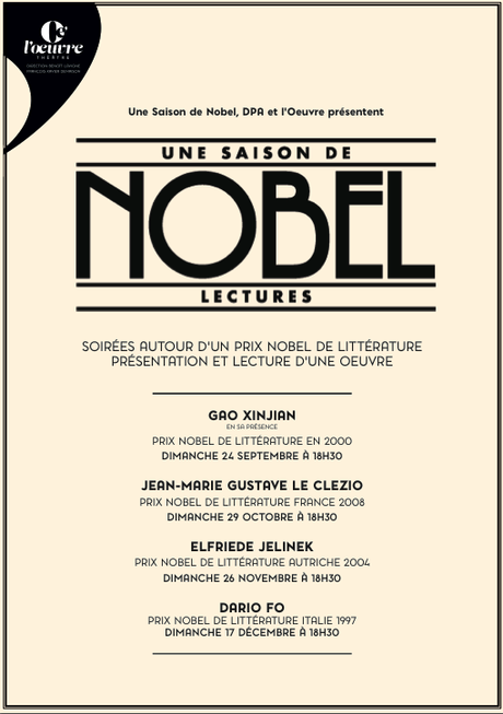 Une saison de Nobel au théâtre de l’Oeuvre // septembre à décembre 2017