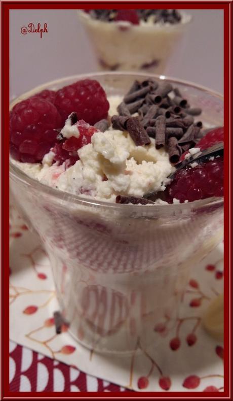 Mousse chocolat blanc et framboises