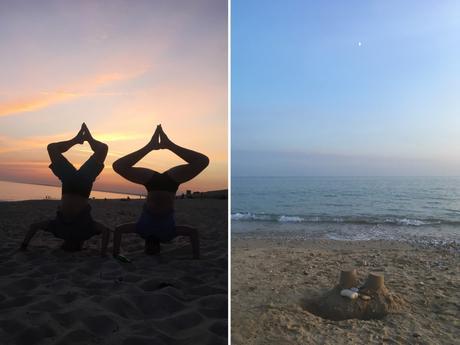 yoga sunset plage lune bretagne