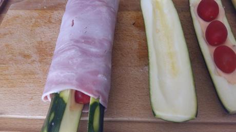 Courgettes au Jambon et sauce Aurore Cliquer sur les flèches pour voir le déroulement de la recette