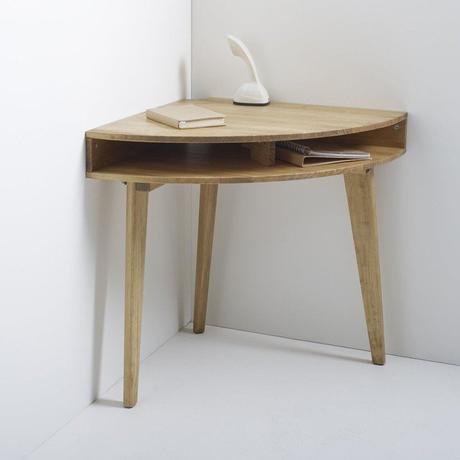 petit bureau d angle bois brut minimaliste