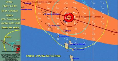 Irma en approche de la Guadeloupe le 04 09 17 h