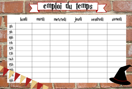 Emploi du temps #5   Harry Potter  Quel maison choisiras-tu ?
