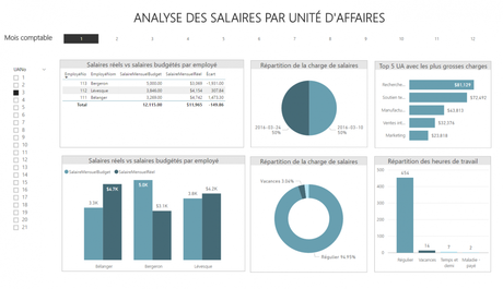 Rapport Power BI - Analyse salaires par unité d'affaires