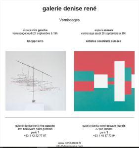 Galerie Denise RENE  Rive gauche et Rive droite  21 Septembre 2017    Knopp Ferro  Artistes construits Suisses