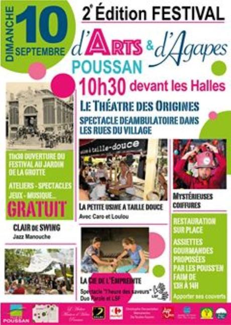 Festival d’Arts et d’Agapes à Poussan le 10 septembre