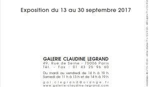 Galerie Claudine LEGRAND exposition Lawrence Mc LAUGHLIN du 13 au 30 Septembre 2017 Galerie Claudine LEGRAND exposition Lawrence Mc LAUGHLIN du 13 au 30 Septembre 2017