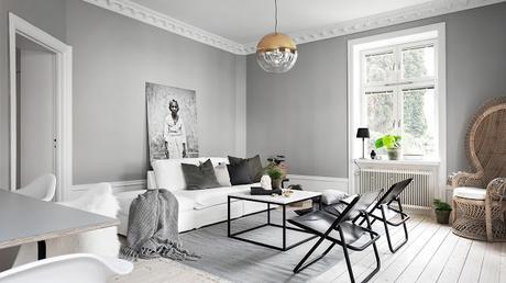 Stockholm / Stylisme monochrome pour vendre un appartement vide /