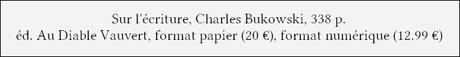 [Chronique] Sur l'écriture - Charles Bukowski