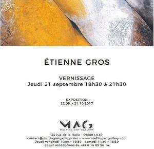 Exposition à LILLE –   ETIENNE GROS à partir du 21 Septembre 2017 au 21 Octobre 2017