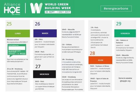 World Green Building Week : 25 septembre au 1er octobre 2017 - Une programmation française riche en événements !