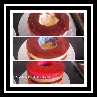 Tuto gâteau Olympique Lyonnais (gâteau à la vanille et ganache chocolat) au thermomix ou sans