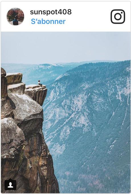 Instagram et le « selfie de falaise »