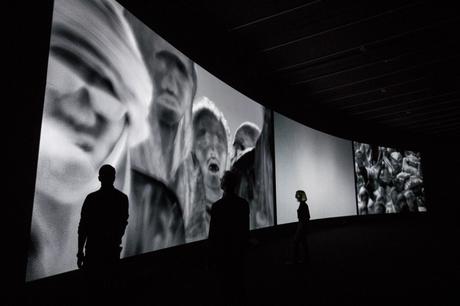 Incoming Installation View Richard Mosse in collaboration with Trevor Tweeten and Ben Frost The Curve, Barbican Centre 15 Feb – 23 Apr 2017 Photo by Tristan Fewings / Getty images