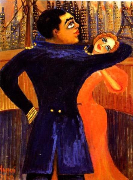 Peinture - Nahui Olin ou l'Art sous la braise - 1893-1978 Nahui Olin - Nahui et Agostino dansant à la proue du navire Habana à New-York, sd