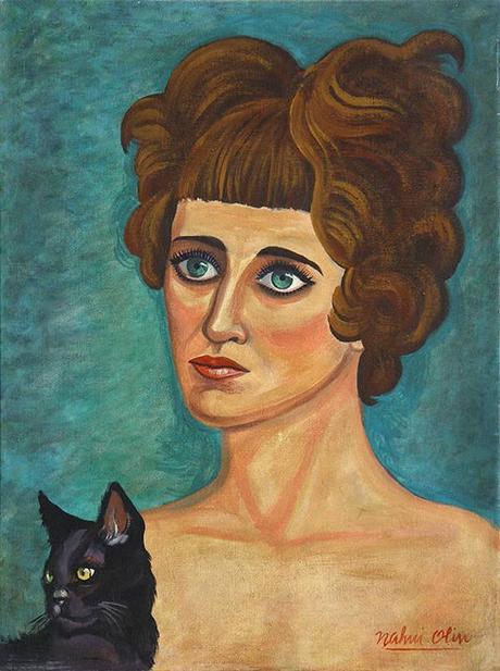 Peinture - Nahui Olin ou l'Art sous la braise - 1893-1978 Nahui Olin - Portrait d'une femme avec un chat, sd