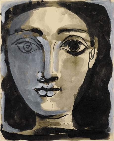 Peinture - Femmes, compagnes, maîtresses, modèles de peintres. Portraits Picasso - Portrait de Françoise (Françoise Gilot), compagne du peintre de 1944 à 1953), 1945