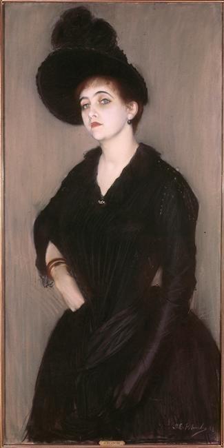 Peinture - Femmes, compagnes, maîtresses, modèles de peintres. Portraits Jacques Emile Blanche - Portrait de Marie Blanche, épouse du peintre, 1888